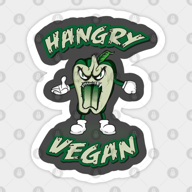 Hungry pepper vegan monster Sticker by megadeisgns